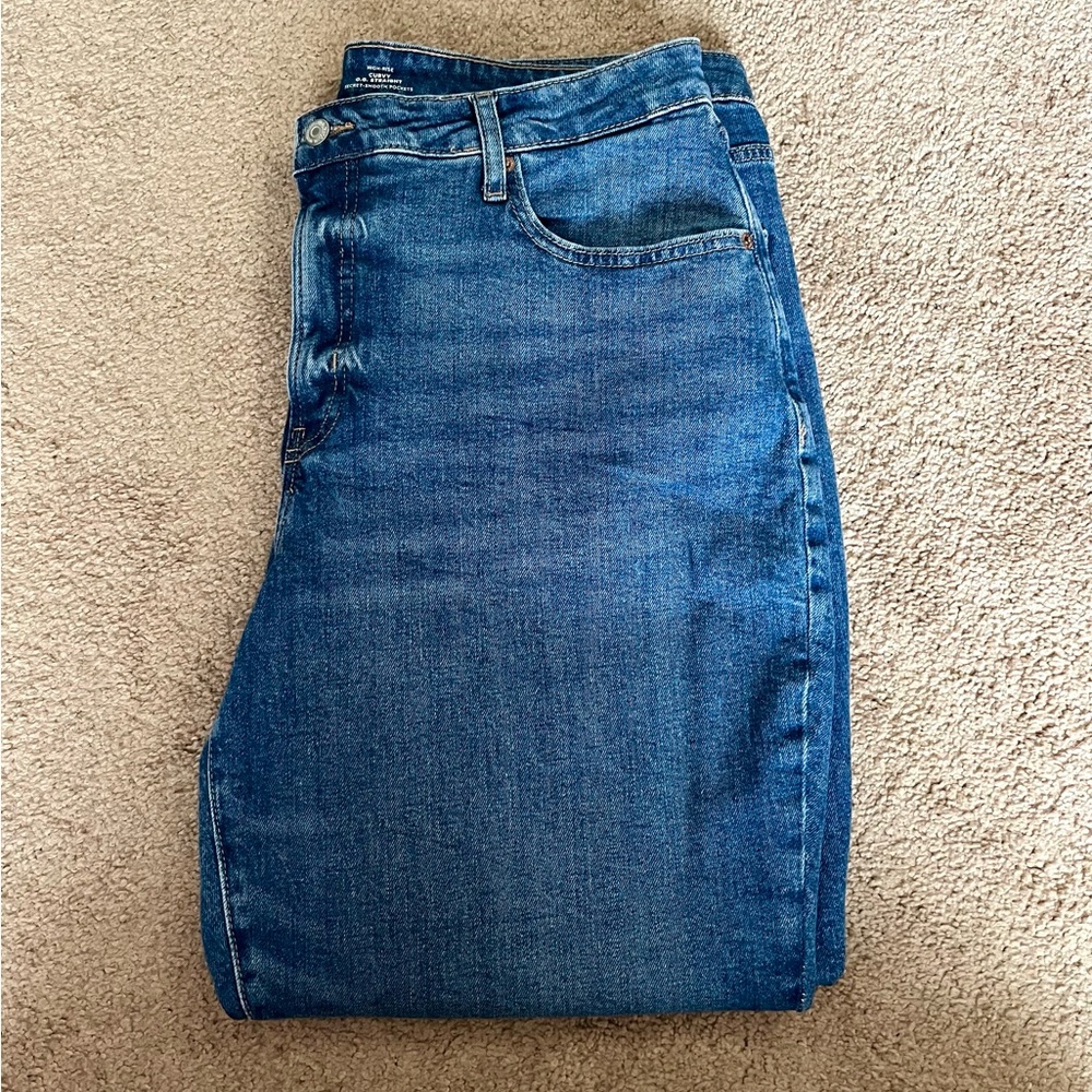 NWOT Old Navy Curvy High-Waisted OG Straight Ankle Jeans Size 18 - Picture 3 of 6